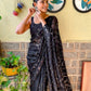Black Colour Georgette Silk Saree with Beautiful Sequence Work