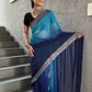 Blue Colour Ready To Wear Georgette Silk Saree