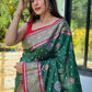 Dark Green Colour Meenakari Weaving Patola Silk Saree