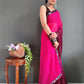 Dark Pink Colour Ready To Wear Silk Saree