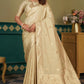 Gold Colour Floral Woven Design Kanjivaram Silk Saree 