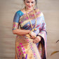 Grey Colour Jacquard Woven Paithani Soft Silk Saree