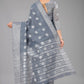 Grey Colour Ready To Wear Linen Cotton Silk Saree