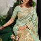 Light Green Colour Floral Woven Design Kanjivaram Silk Saree