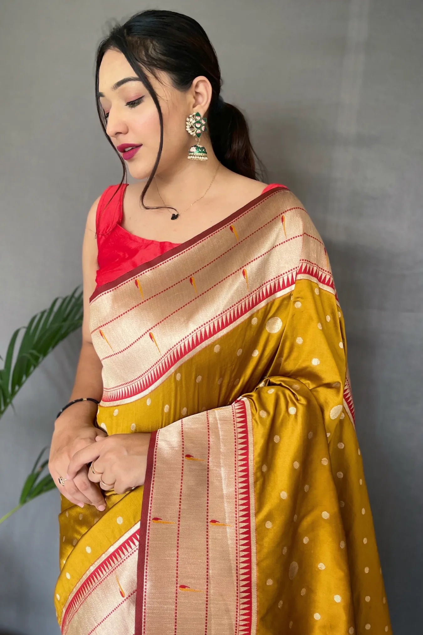 Mustard Colour Traditional Wear Paithani Silk Saree