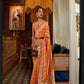 Orange Colour Zari Woven Organza Silk Saree 