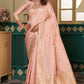 Peach Colour Floral Woven Design Kanjivaram Silk Saree