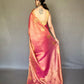 Pink Colour Zari Woven Handloom Tissue Silk Saree