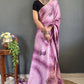 Purple Colour Ready To Wear Digital Printed Silk Saree