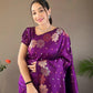 Purple Colour Floral Weaving Banarasi Silk Saree