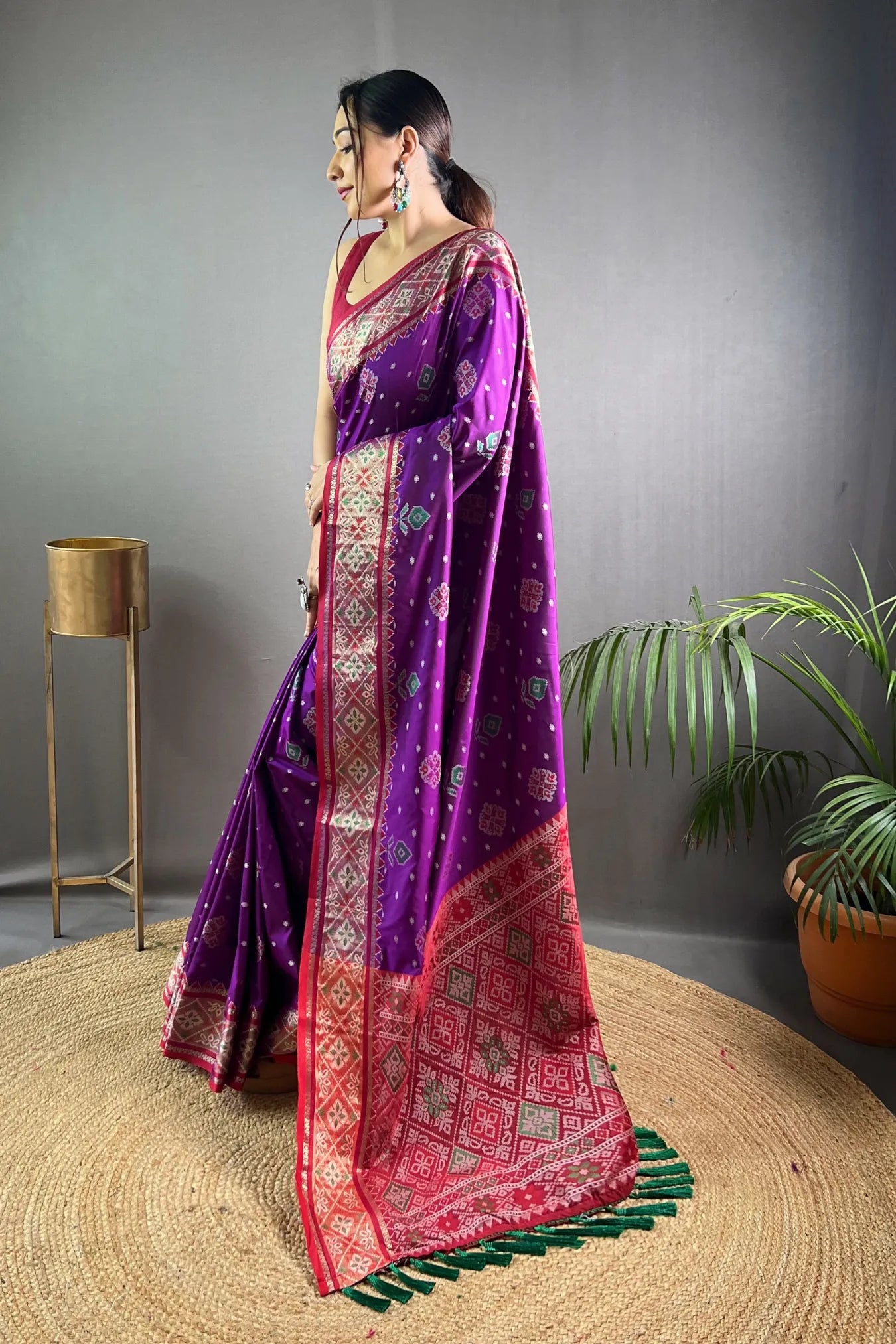 Purple Colour Patola Silk Saree