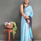 Sky Blue Colour Ready To Wear Silk Saree