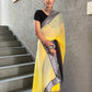 Yellow Colour Ready To Wear Georgette Silk Saree