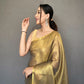 Yellow Colour Zari Weaving Organza Tissue Silk Saree